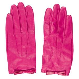 Pink leather gloves